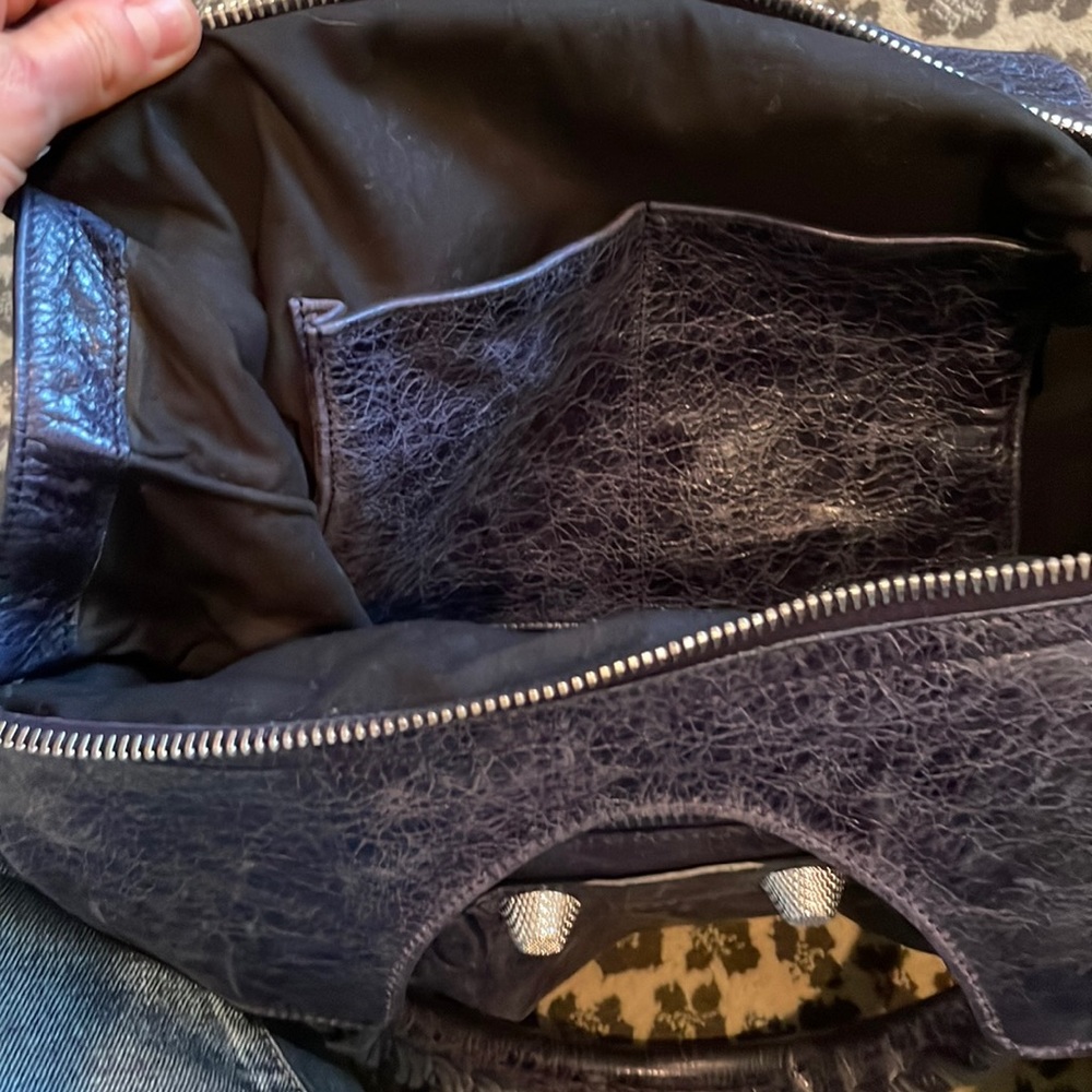 Balenciaga Paris Navy Moto Leather Tote - Picture 6 of 17